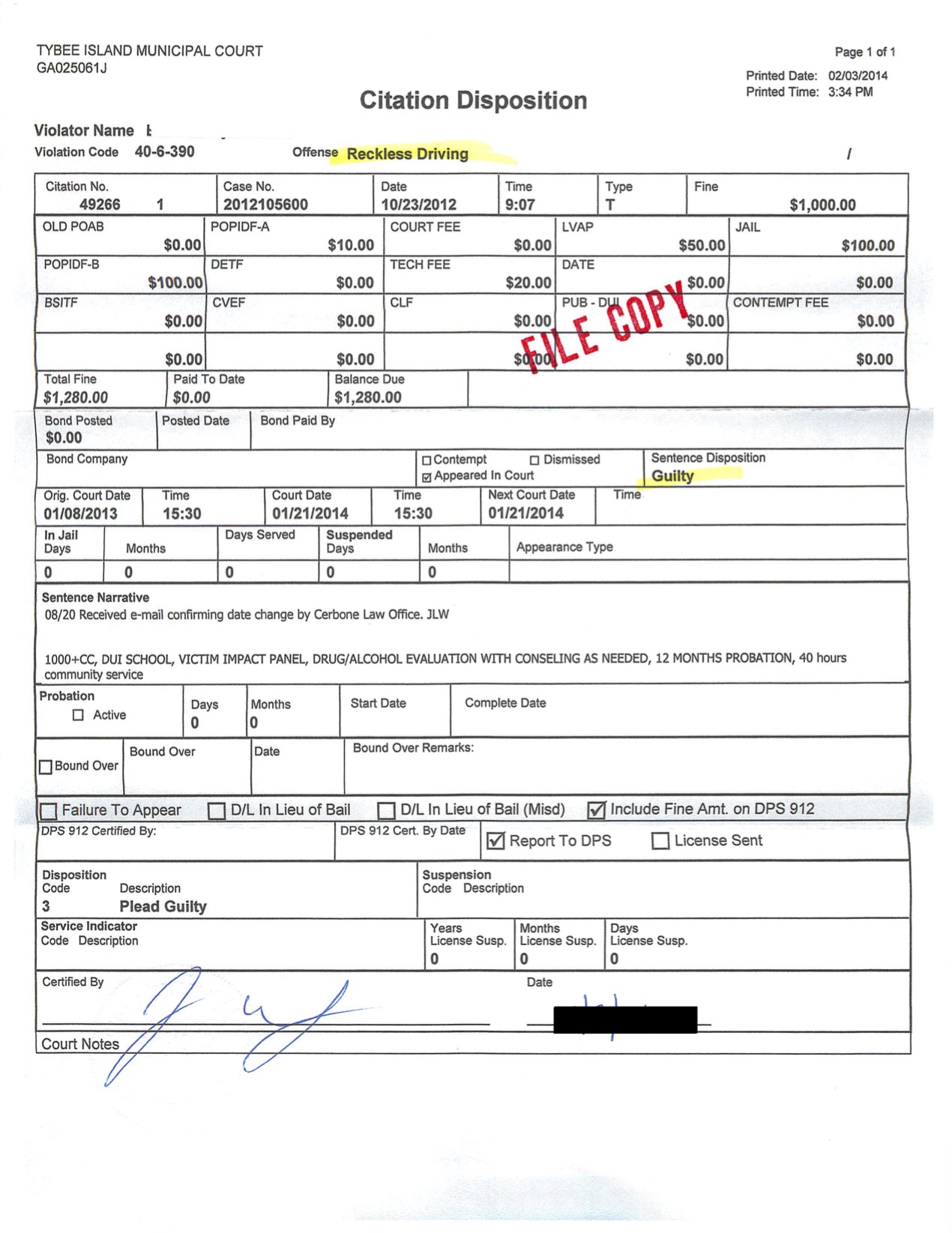 DUI Dismissed at Tybee Preliminary Hearing