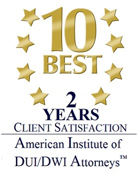 Jason Cerbone 10 Best DUI/DWI Attorneys for Client Satisfaction 2 years in a row - American Institute of DUI/DWI Attorneys