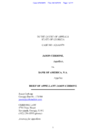 Jason Cerbone vs Bank of America Appellate Brief filed