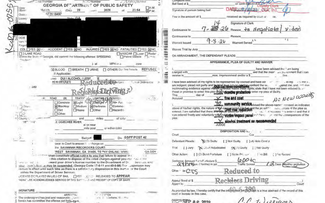 Jason Cerbone got a man's DUI reduced to reckless driving in Recorder's Court of Chatham County in Savannah Georgia