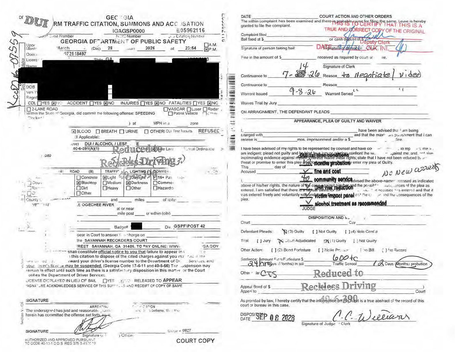 Jason Cerbone got a man's DUI reduced to reckless driving in Recorder's Court of Chatham County in Savannah Georgia